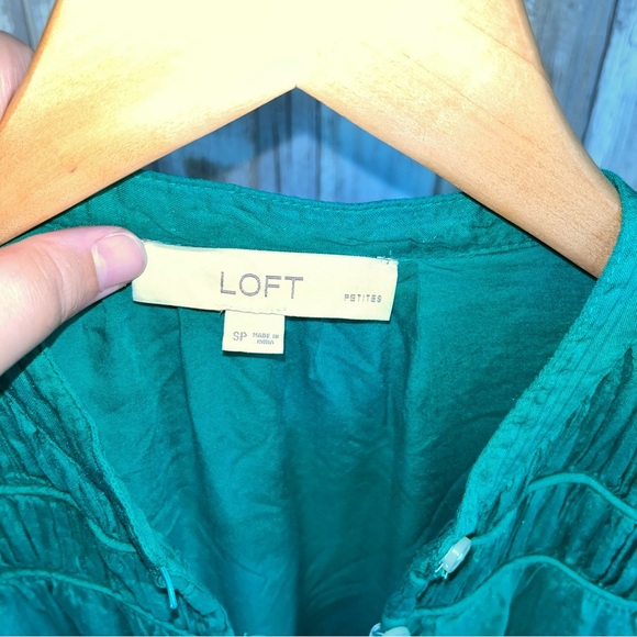 Loft Kelly Green Popover Blouse - Picture 5 of 5